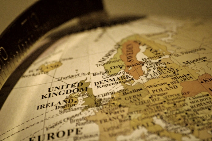 Mappamondo d'epoca che mostra l'Europa